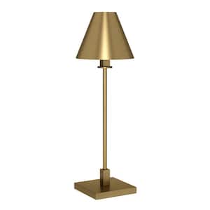 Clement 28 in. Brass Finish Table Lamp with Metal Shade