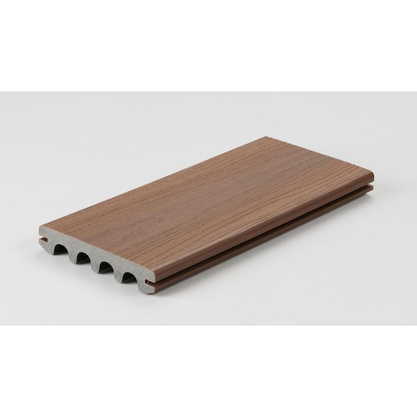 Unbranded 1 x 6 ft. to 12 ft. Sylvanix Elements Decking -Brazilian Walnut Reversible Grooved Edge Fully Encapsulated
