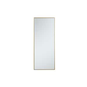 Large Rectangle Brass Modern Mirror (60 in. H x 24 in. W)
