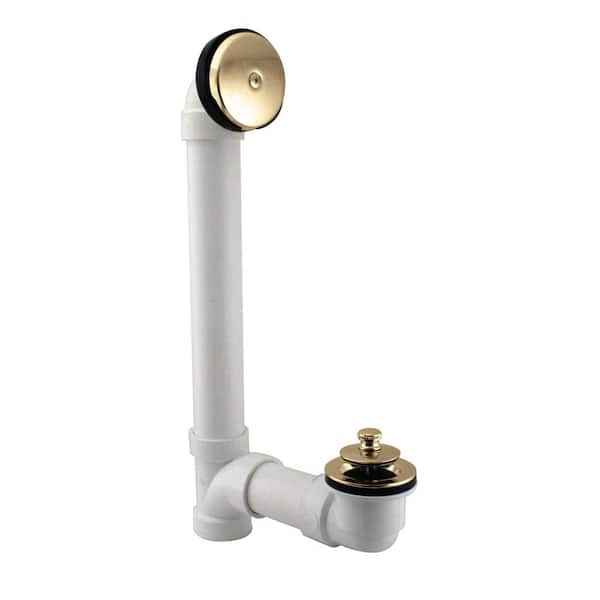 Westbrass PVC Bath Waste with 1-Hole Elbow in Polished Brass