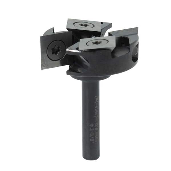 Slab Flattening Router Bit-2 Plus 2-Flute Carbide Inserts with 1/4 in. Shank, 1-3/8 in. Cutting Diameter
