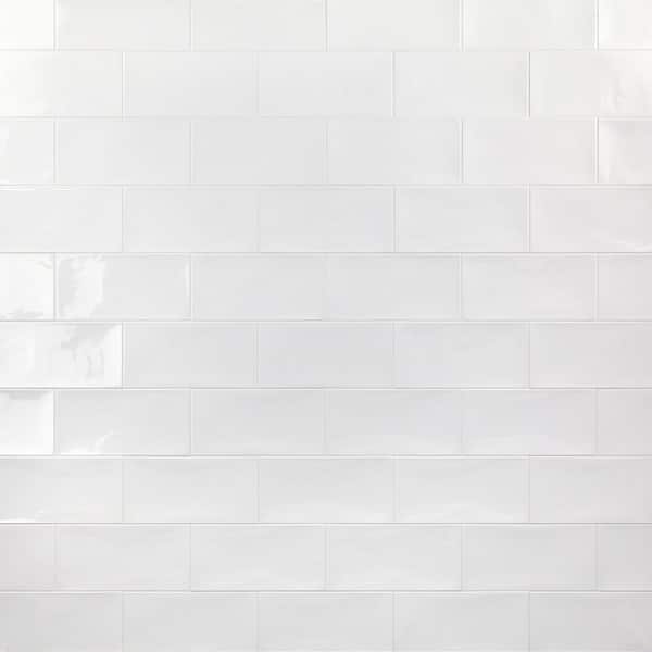 Ivy Hill Tile Barbados White 5 in. x 10 in. 9 mm Polished Ceramic Wall Tile (30 pieces / 9.9 sq. ft. / box)