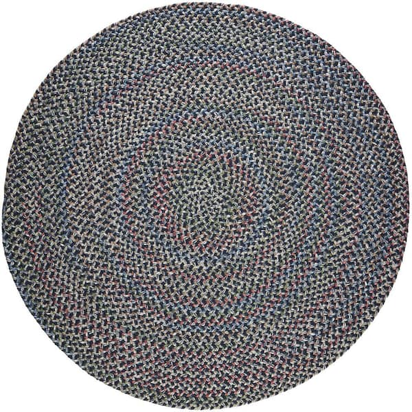 Kennebunkport Navy Multi 8 ft. x 8 ft. Round Indoor/Outdoor Braided Area Rug
