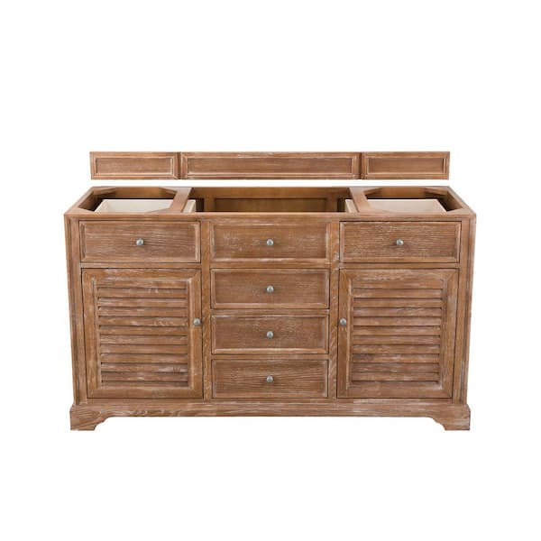 James Martin Vanities Savannah 59.5 in. W x 23.5 in. D x 32.8 in. H Single Vanity Cabinet Without Top in Driftwood