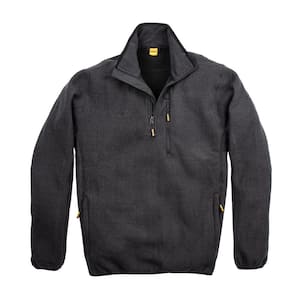 Quarter Zip Men's Medium Black Polyester Fleece Pullover