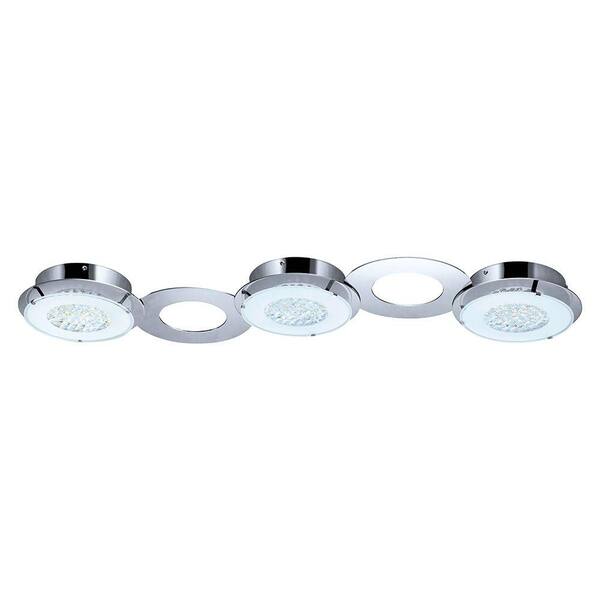 EGLO Privero 1 3-Light Chrome Integrated LED Ceiling Light