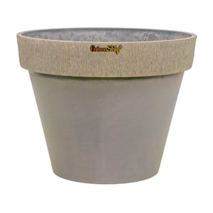 Drizzle Standard 19.7 in. W x 15.8 in. H Pale Clay Indoor/Outdoor Resin Decorative Planter 1-Pack