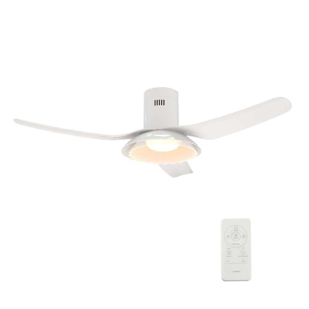 BLACK+DECKER 52-in Brushed Nickle Color-changing LED Medium Base (e-26)  Indoor Downrod or Flush Mount Ceiling Fan with Light (5-Blade) in the  Ceiling Fans department at
