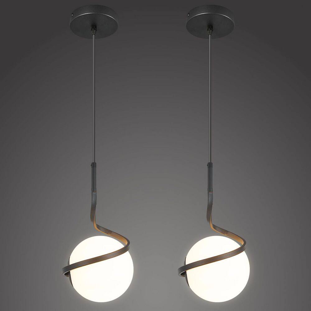 ZHLWIN Home Lighting 40W 2-Light Black Modern Pendant Light Glass