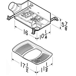 110 CFM Ceiling Bathroom Exhaust Fan with Light and 1500-Watt Heater