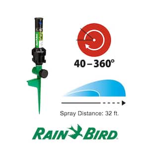 32SA Gear Drive Rotor Sprinkler on a Spike with Rain Curtain Technology, Adjustable 19-32 ft.