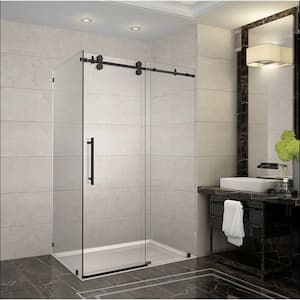 Langham 48 in. x 35 in. x 75 in. Completely Frameless Sliding Shower Enclosure in Oil Rubbed Bronze