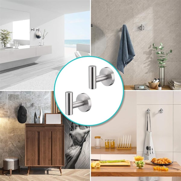 IVIGA Square Wall Mounted Knob Robe Hook and Towel Hook Stainless