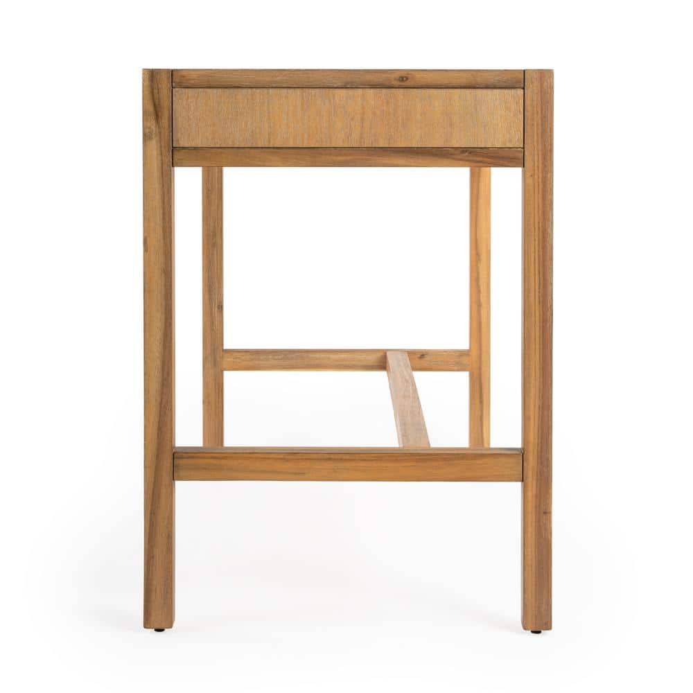 Elin 116'' Natural Wood Writing Desk with Drawers