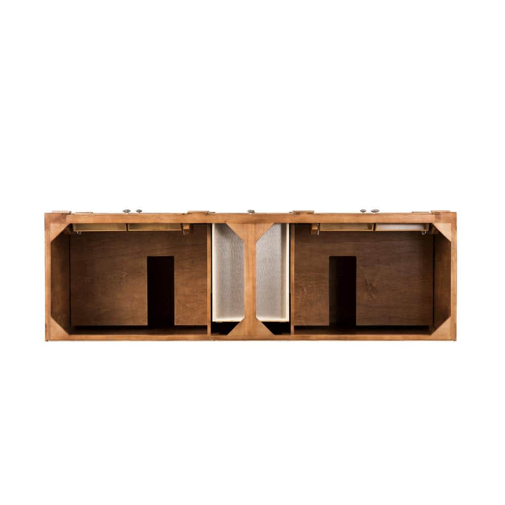 Saddle Brown 72" Double Freestanding Bathroom Vanity Base with Veneer