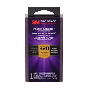 Pro Grade Precision 2.5 in. x 4.5 in. x 1 in. 320 Grit Faster Sanding Sanding Block Sponge (1-Pack)
