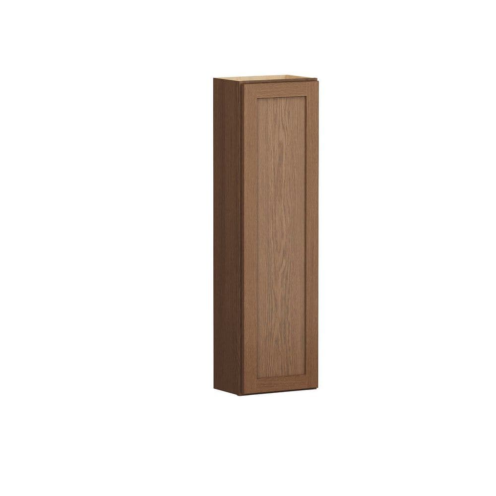 Sinclair 12 in. W x 7.5 in. D x 42 in. H Assembled Bath Wall Hutch Bathroom Cabinet in Saddle Oak price history on PriceWatchPro