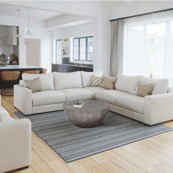 THE URBAN PORT 35.6 in. Olive Gray Round Wood Coffee Table with Convenient Floor Levelers