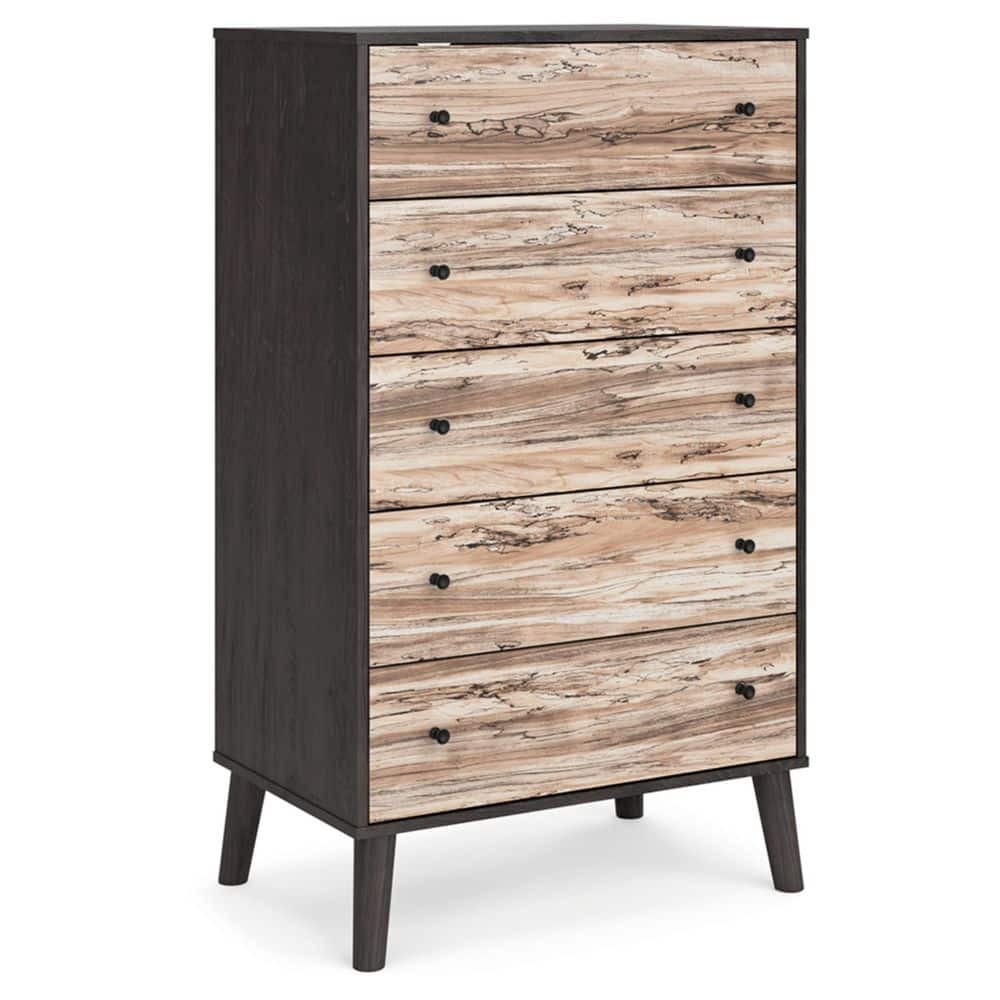 Piperton Two-Tone 5-Drawer Chest with Charcoal and Sugarberry Finish