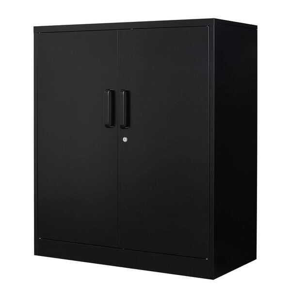 Tidoin 3Tier 35.4 in. H Black Steel File Locker with 2 Doors