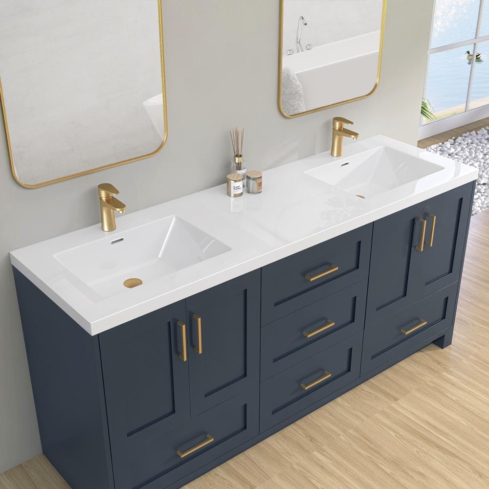 NTQ 72 in. W x 22 in. D Rectangular Double Sink Bathroom Vanity
