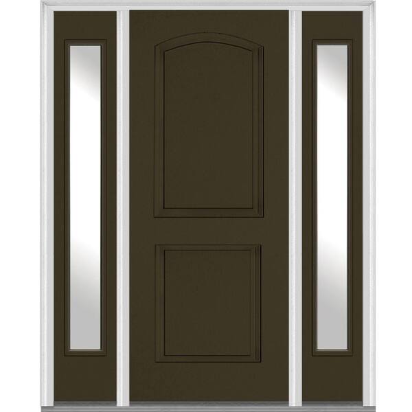 MMI Door 64.5 in. x 81.75 in. Right Hand Inswing 2-Panel Arch Painted Fiberglass Smooth Prehung Front Door with Sidelites