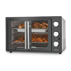 1700 W Dark Stainless Steel Manual French Door Air Fry Oven