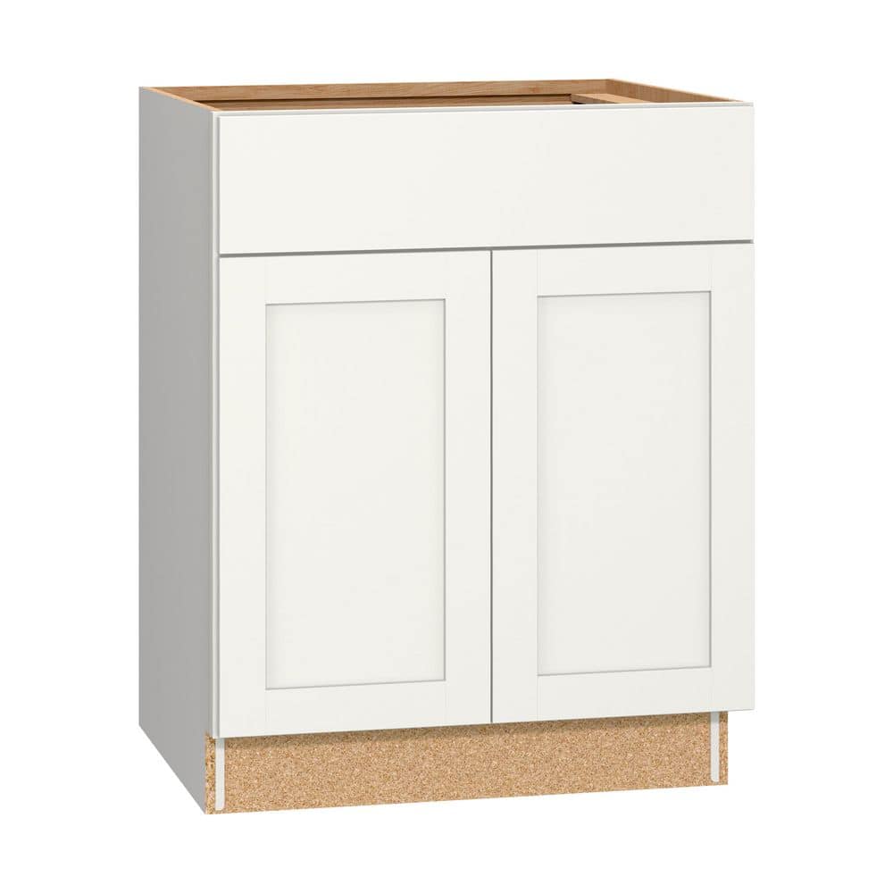 Westfield Feather White Shaker Stock Assembled Base Kitchen Cabinet (27 in. W x 23.75 in. D x 35 in. H) price history on PriceWatchPro
