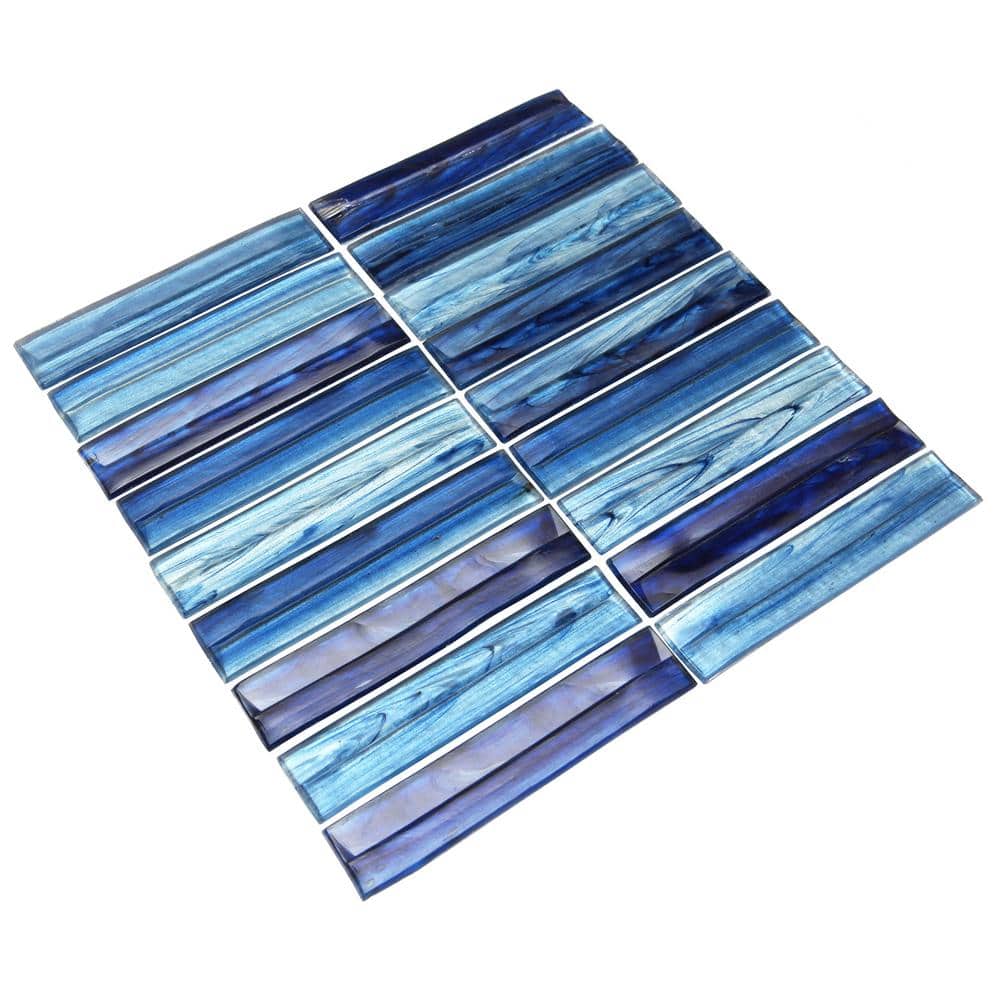 Tara Blue Polished Glass Mosaic Wall Tile