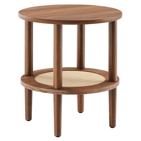 MODWAY Torus Round Side Table in Walnut