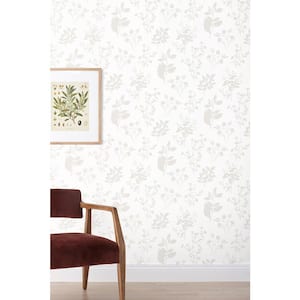 Cameilla Silhouette Ivory Peel and Stick Removable Wallpaper Panel (covers approx. 26 sq. ft.)