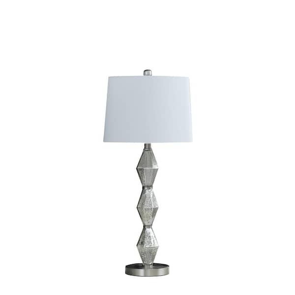 ORE International Emil Moderne 29 .5 in. Brushed Silver Table Lamp
