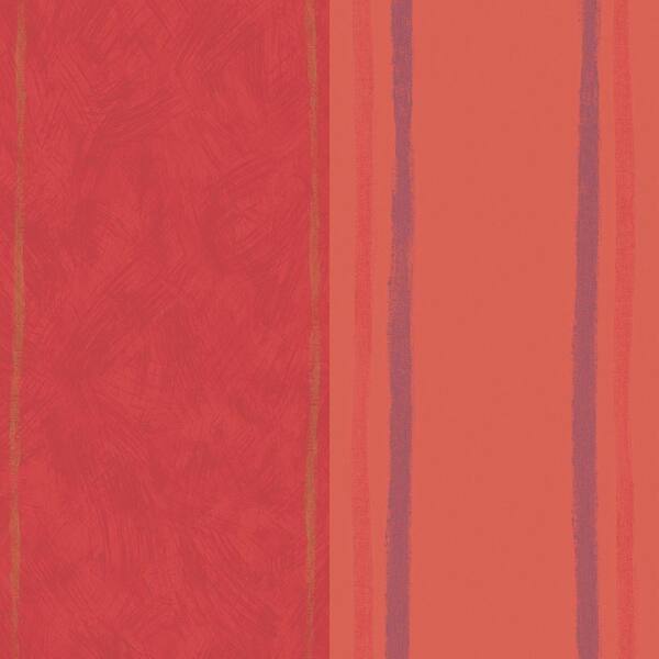 The Wallpaper Company 10 in. x 8 in. Red Large Graphic Stripe Wallpaper Sample