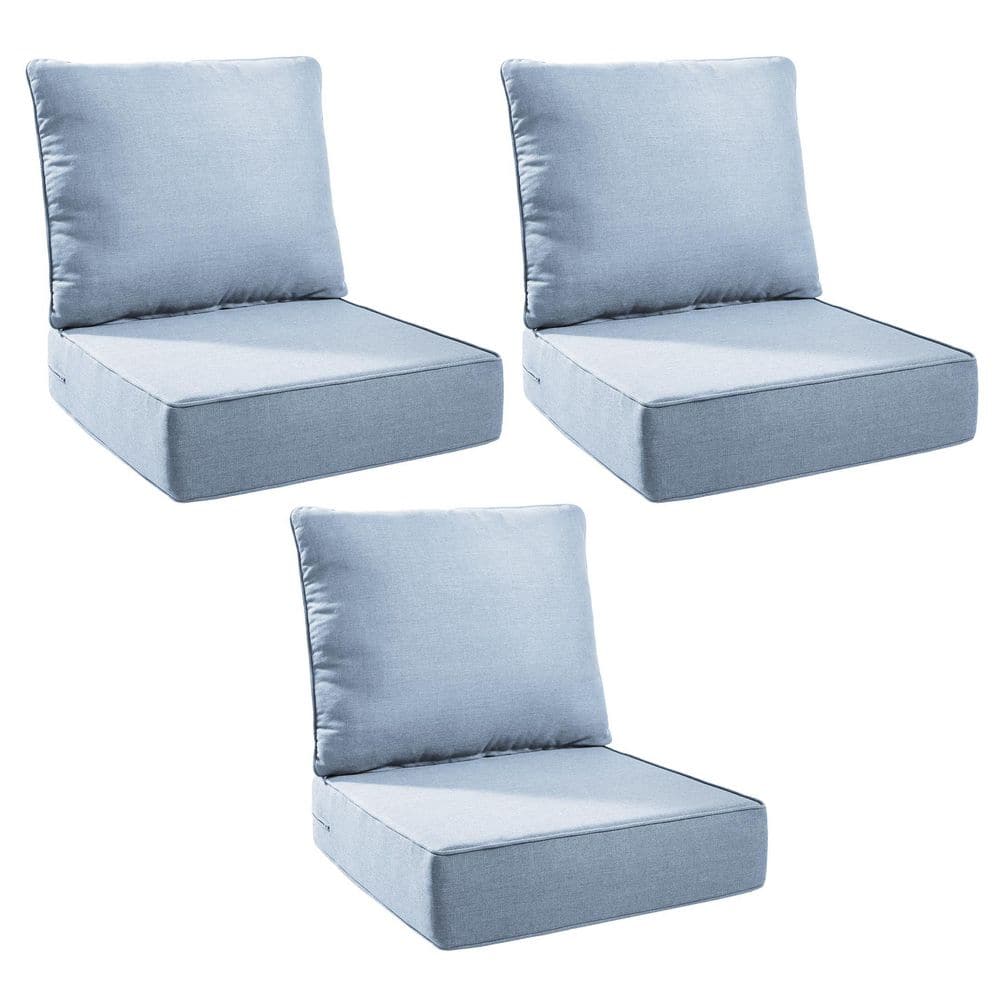 Duraolex 24 in. W x 24 in. D x 6 in. Thick Square 6-Piece Deep Seating Outdoor Lounge Chair Olefin Cushion in Baby Blue price history on PriceWatchPro