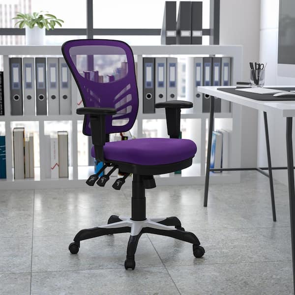 Flash Furniture 37.5 Purple Mid-Back Mesh Padded Swivel Task