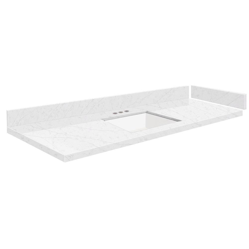 Silestone 60.75 in. W x 22.25 in. D Quartz Vanity Top in statuario with White Rectangular Single Sink price history on PriceWatchPro