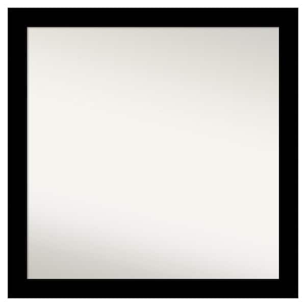 Amanti Art Basic Black Narrow 29.25 in. x 29.25 in. Non-Beveled Modern Square Wood Framed Bathroom Wall Mirror in Black