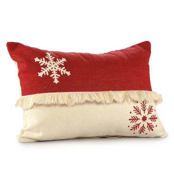 red textured throw pillows