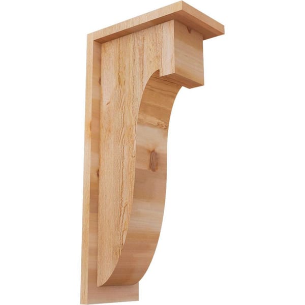Ekena Millwork 6 in. x 10 in. x 22 in. Western Red Cedar Del Monte Rough Sawn Corbel with Backplate