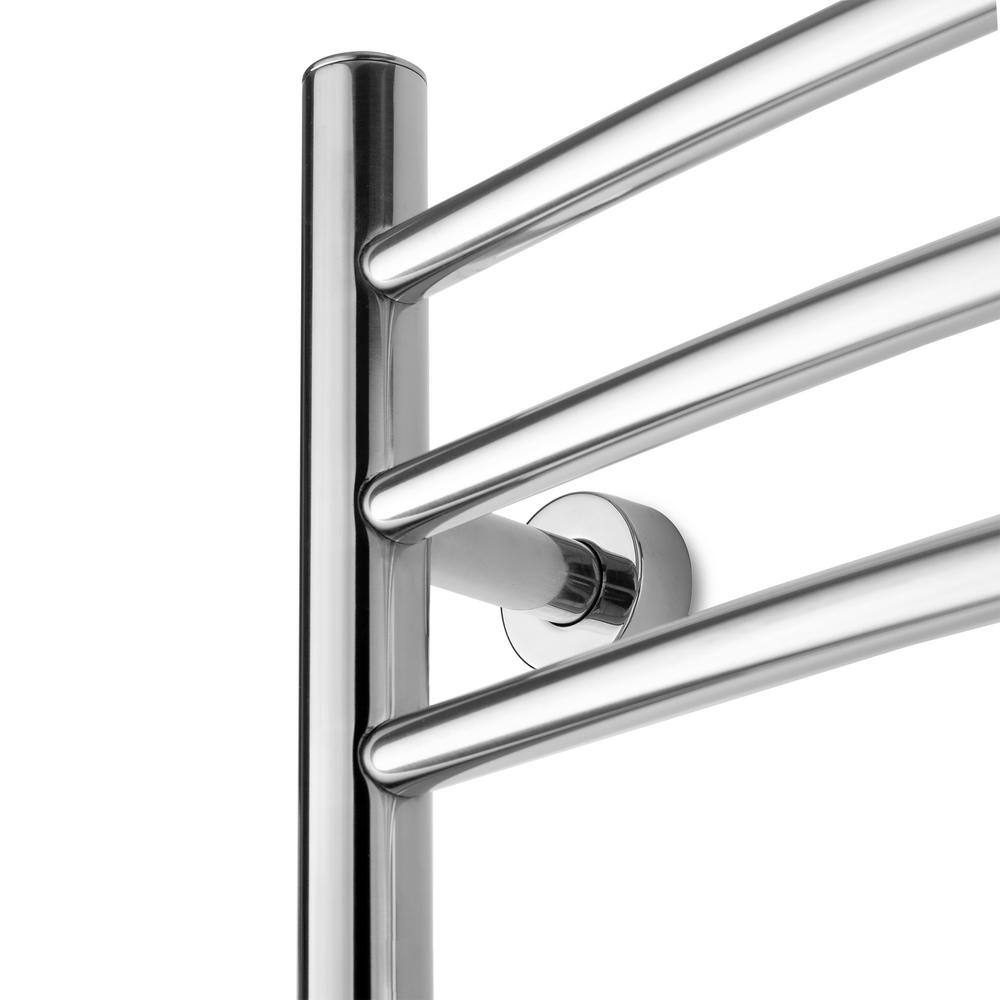 Polished Stainless Steel Wall-Mounted Curved Towel Warmer with 9 Bars