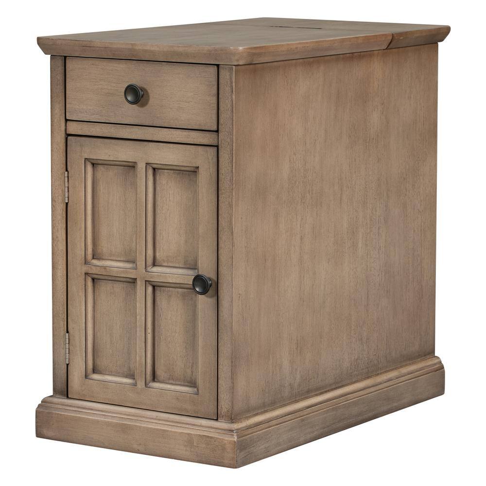 14 in. W x 24 in. D x 23 in. H Beige Linen Cabinet, Classic Vintage Livingr