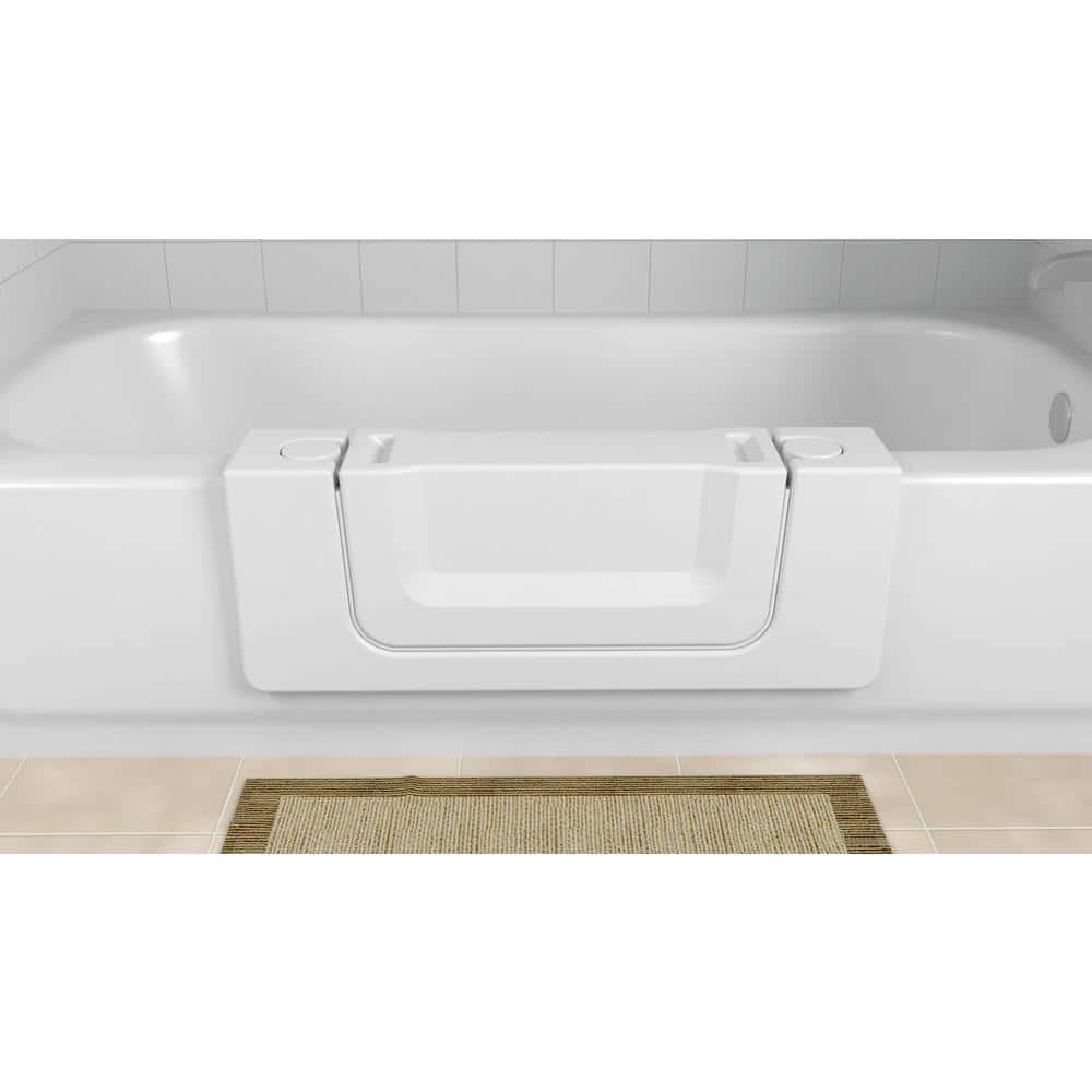 Large White Convertible Walk-In Bathtub Accessibility Kit