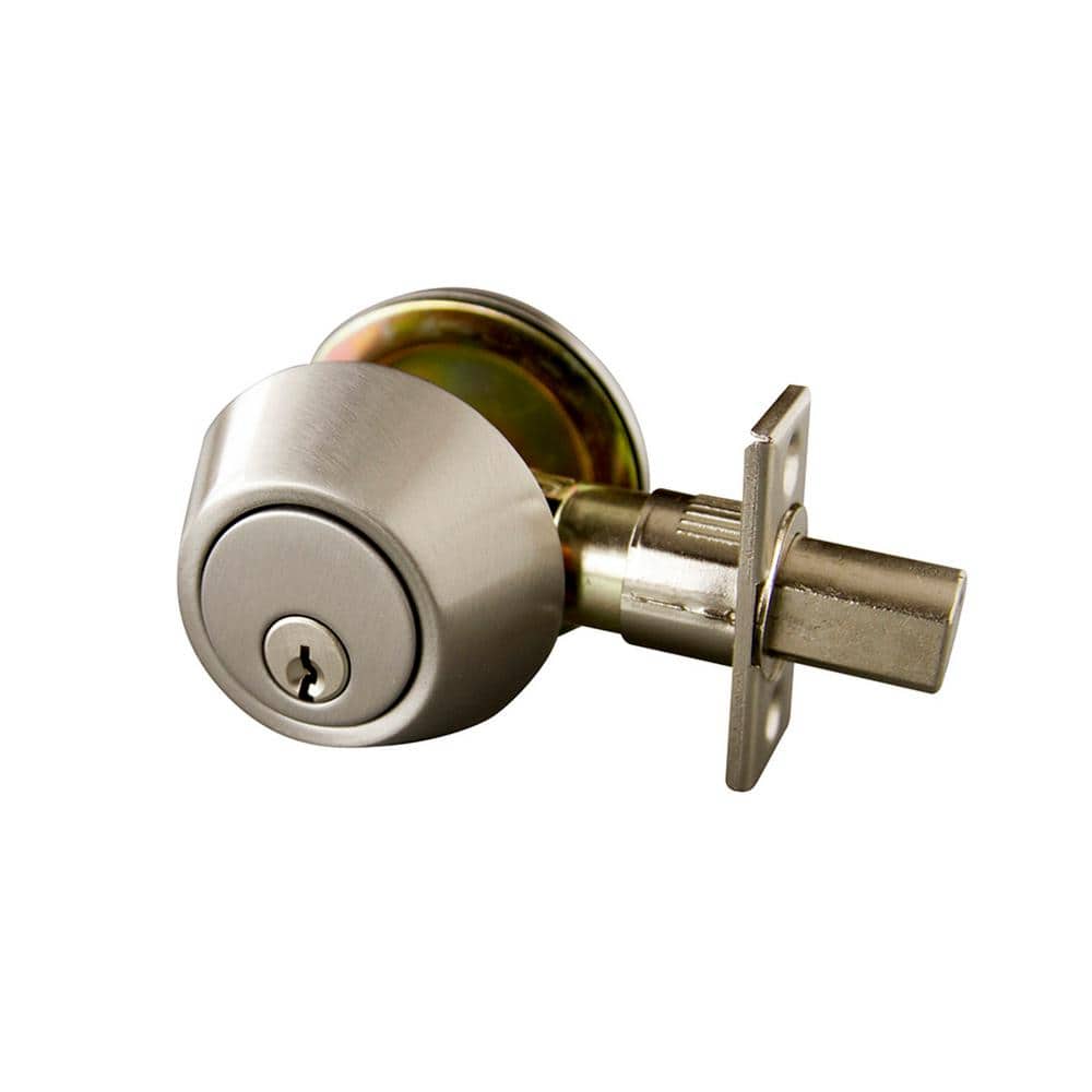 Satin Nickel Single Cylinder 6-Way Universal Deadbolt with Latch price history on PriceWatchPro