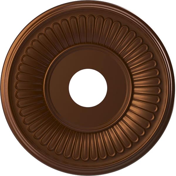 Ekena Millwork 16" OD x 3-1/2" ID x 1" P Berkshire Thermoformed PVC Ceiling Medallion (Fits Canopies up to 7") in Metallic Dark Copper