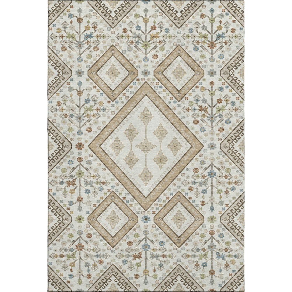 Mayfield Premium Machine Washable Abstract AMF2459 Ivory 8 ft. x 10 ft. Area Rug price history on PriceWatchPro