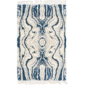 Hygge Shag Valley Blue 5 ft. x 8 ft. Area Rug