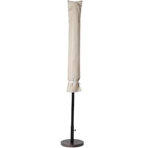 Beige Patio Outdoor Umbrella Cover with 2-straps for 9 ft. to 10 ft. Market Umbrella