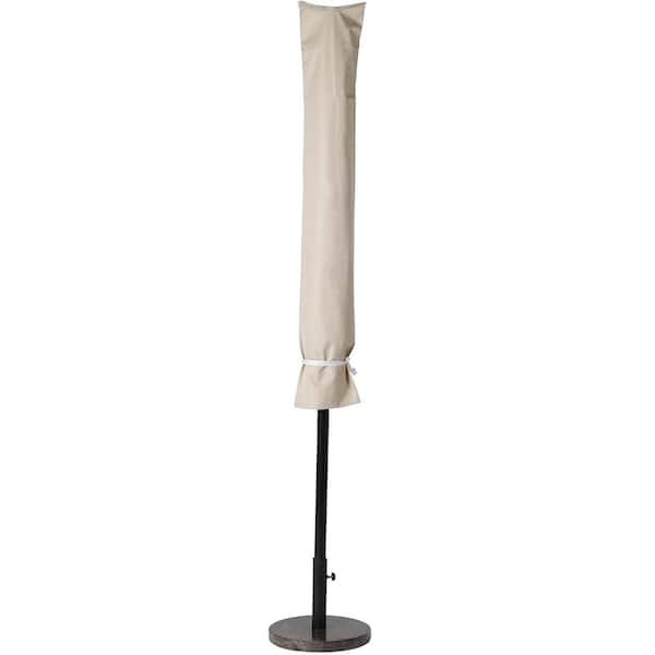 Mondawe Beige Patio Outdoor Umbrella Cover with 2-straps for 9 ft. to 10 ft. Market Umbrella