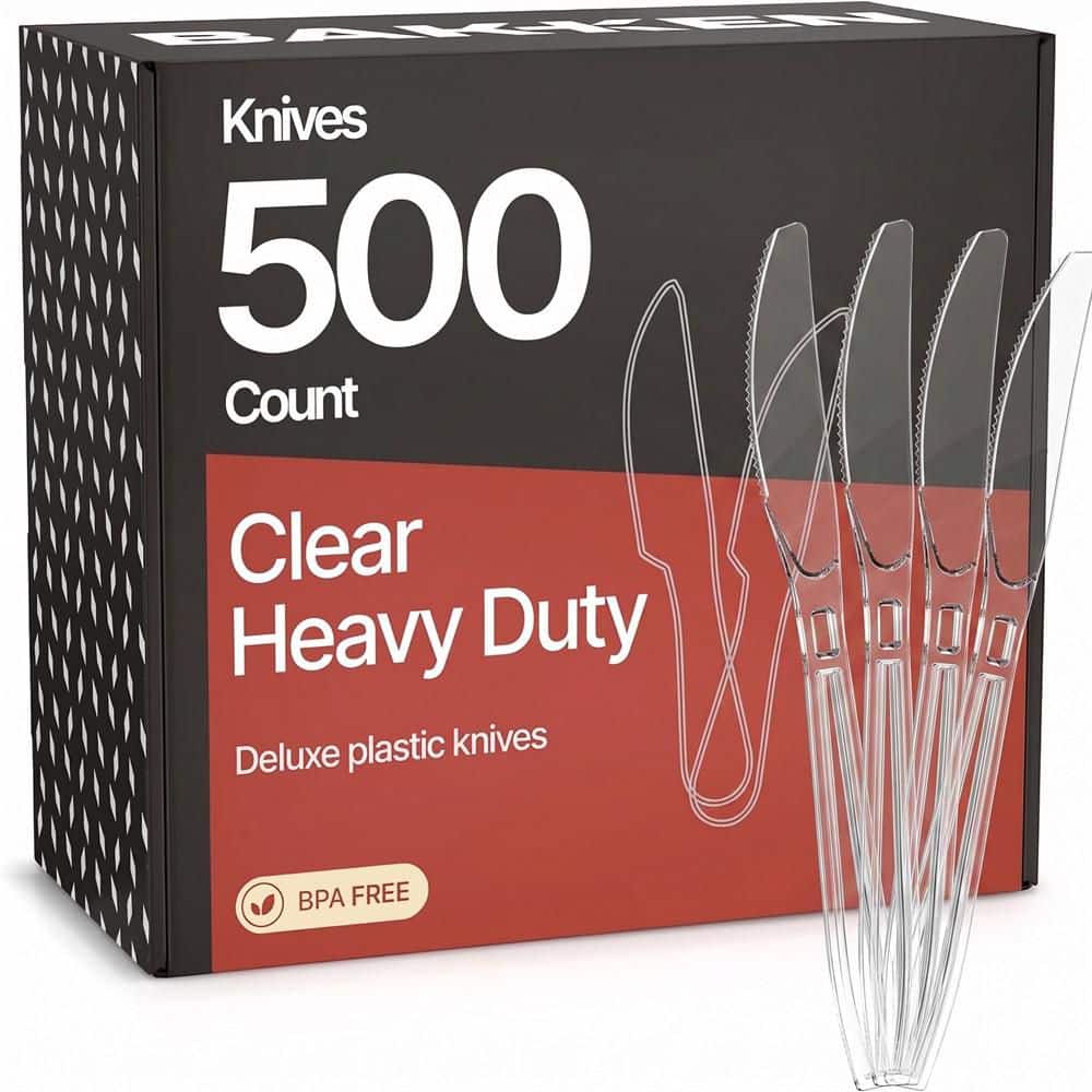 Bakken Disposable Cutlery Set 500 Pieces Knives, Heavy Duty Plastic Silverware, BPA-Free Food-Grade Materials price history on PriceWatchPro