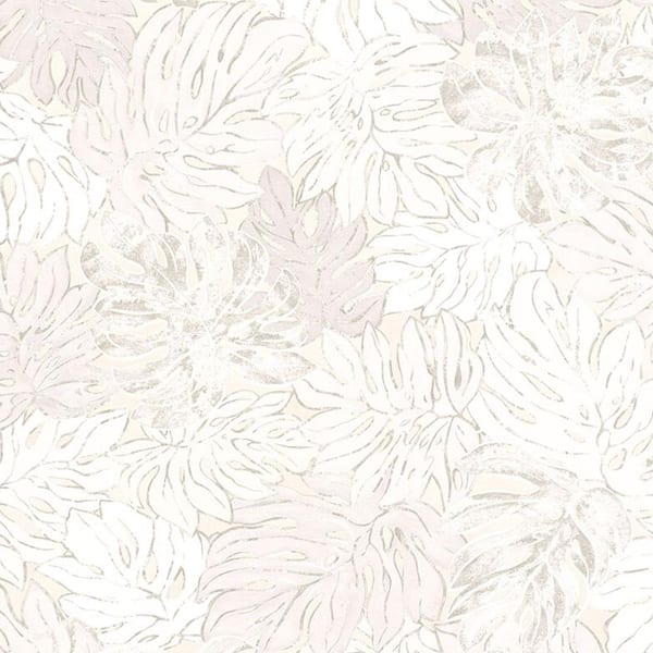 Walls Republic Bold Overlaying Jungle Leaves Beige Paper Strippable Roll (Covers 57 sq. ft.)